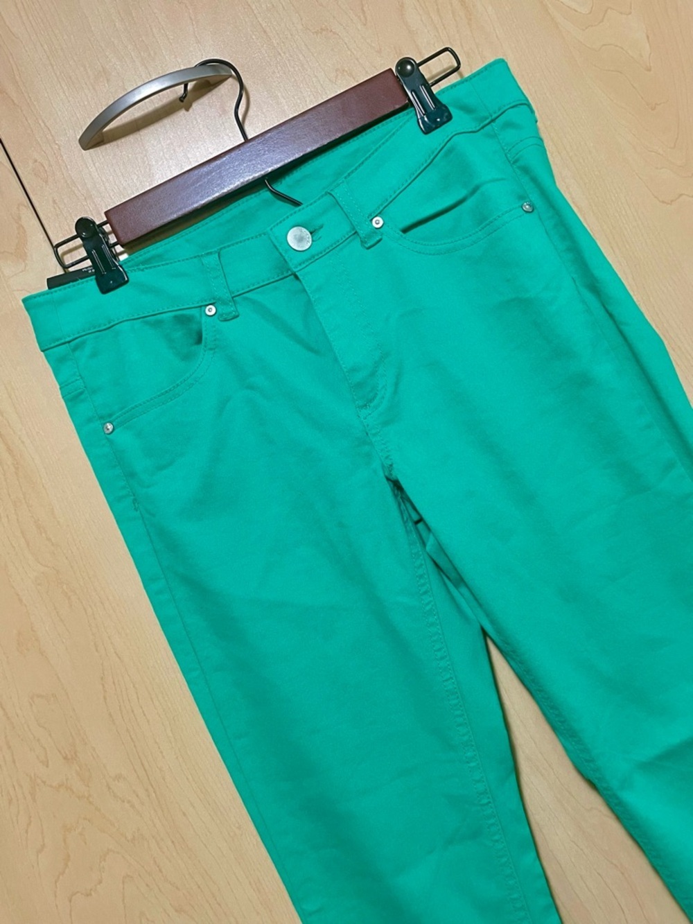 H&M Divided Super Slim Leg Pants - Teal Green